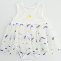 Nayinom baby tüllü çiçekli çıtçıtlı badili elbise