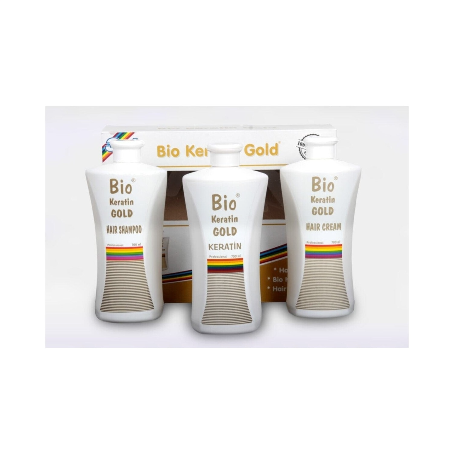 Bio Keratin Gold Profesyonel Brezilya Fönü 700 ml 3 Lü Set