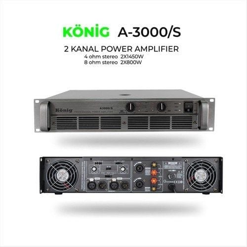 König A-3000S 4 Ohm 2x350W Power Amfi