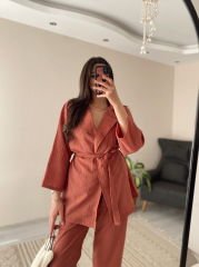 Gül Kurusu Krinkıl Kumaş Takım