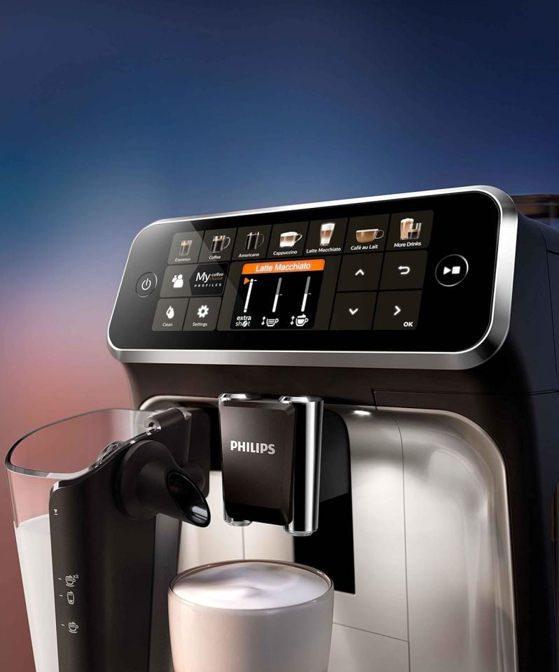 Philips EP5447/90 Tam Otomatik Espresso Makinesi, LatteGo Süt Sistemi, AquaClean Filtre, Paslanmaz Çelik, 1500W