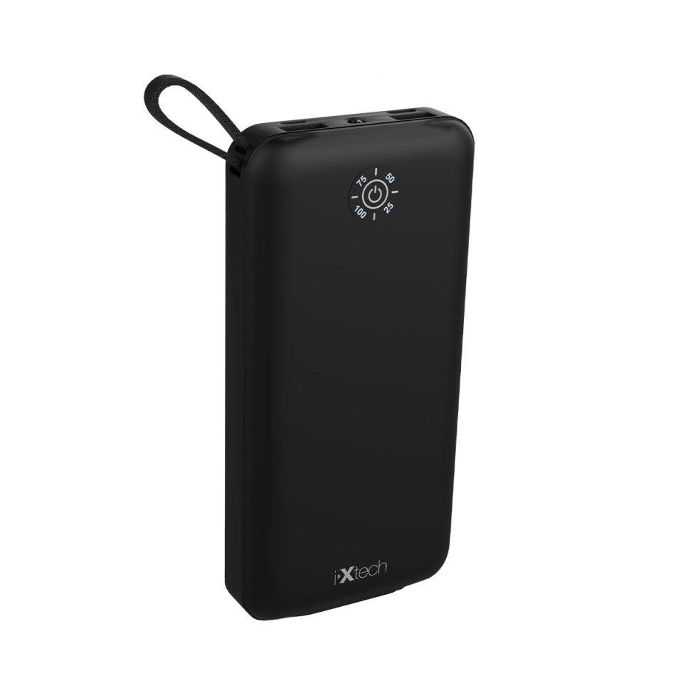 IX-PB013 10.000 Mah El Fenerli Çoklu Şarj Özellikli Powerbank Taşınabilir Şarj Cihazı - Siyah