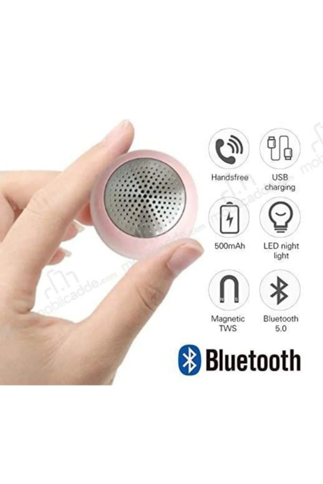 IX-B10 Led Işıklı Mıknatıslı Portatif Bluetooth Hoparlör - Pembe