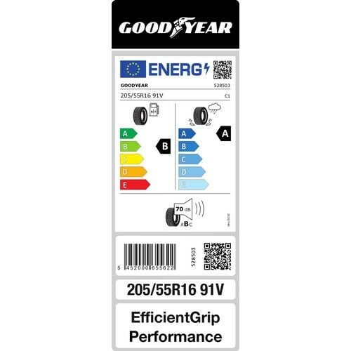 Goodyear 205/55 R16 91V EfficientGrip Performance 4 Kanallı Oto Yaz Lastiği ( Üretim Yılı: 2024 )