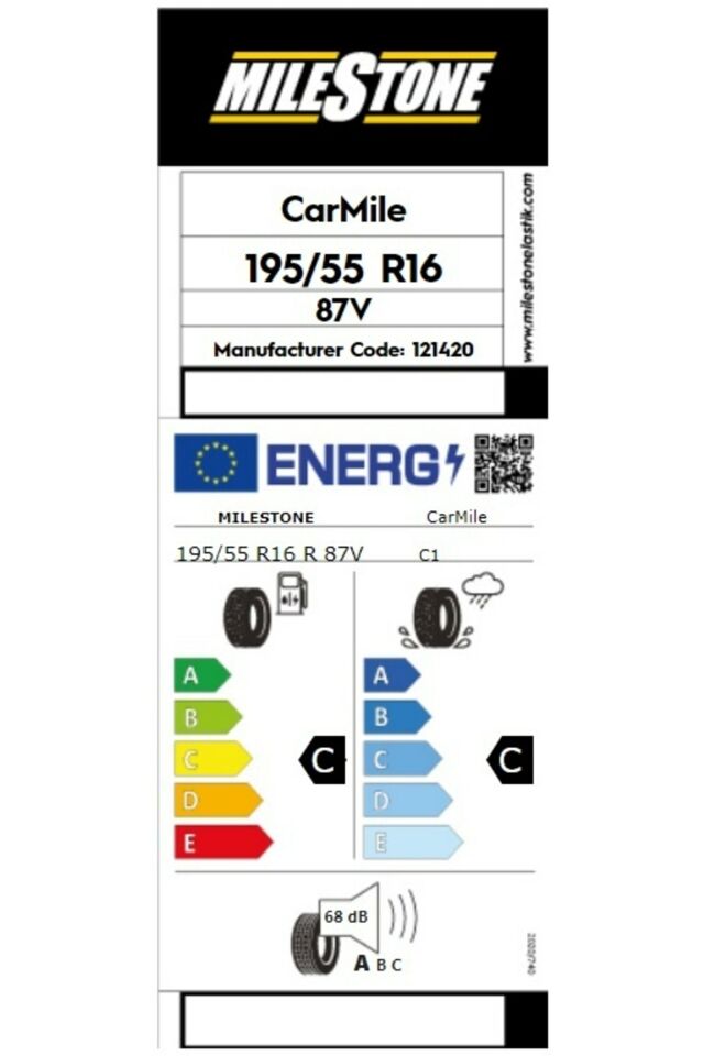 Milestone 195/55 R16 87v Tl Carmile Oto Yaz Lastiği (Üretim Yılı:2024)