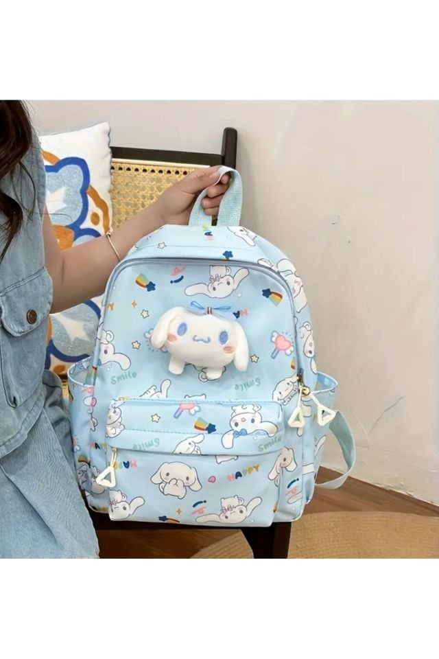 Sanrio Cinnamoroll Karakterli Mavi Renk Küçük Boy Çanta / Anaokulu & Kreş Için Sırt Çantası