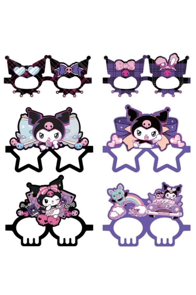 12 Adet Kuromi Karakterli Doğum Günü Partisi Gözlükleri / Maskeleri