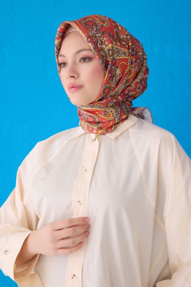 Belli İpek Eşarp 2025 İlkbahar-Yaz - 4101D-35 - Tivil