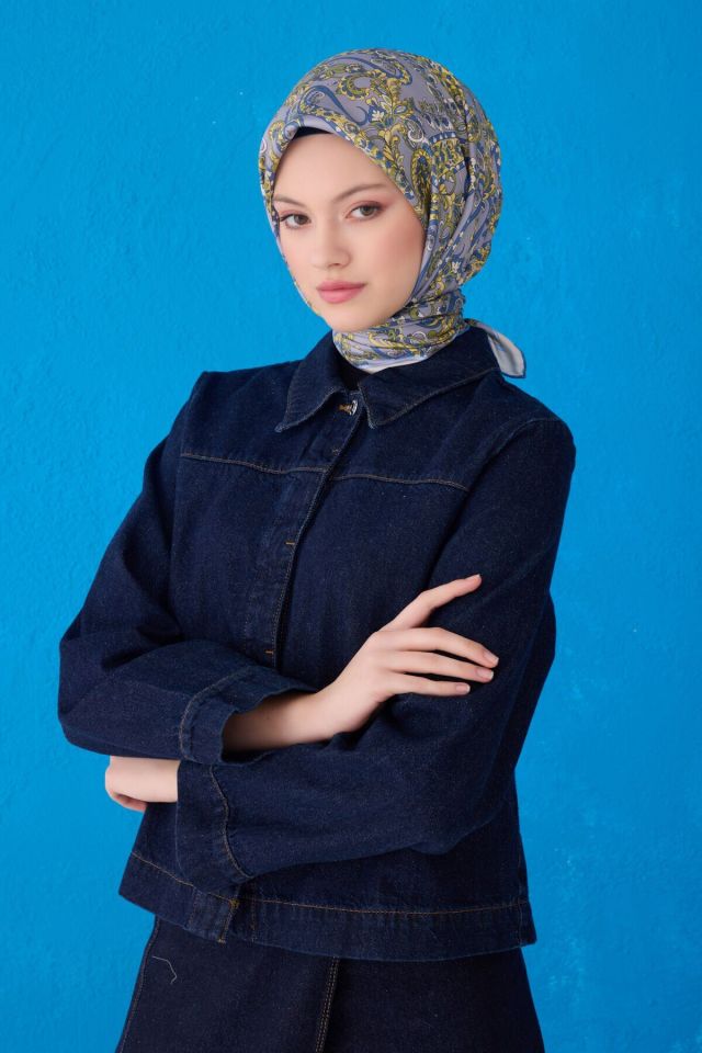 Belli İpek Eşarp 2025 İlkbahar-Yaz - 4101D-34- Tivil