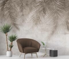 Soft Palmiye Yaprak Desenli Duvar Kağıdı Baskı