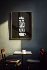 Coffe Temalı Canvas Tablo