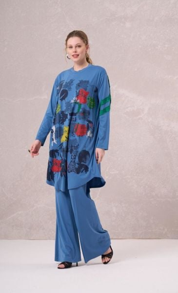MissWhence Bambu Penye Önü Desenli Tunik 35000