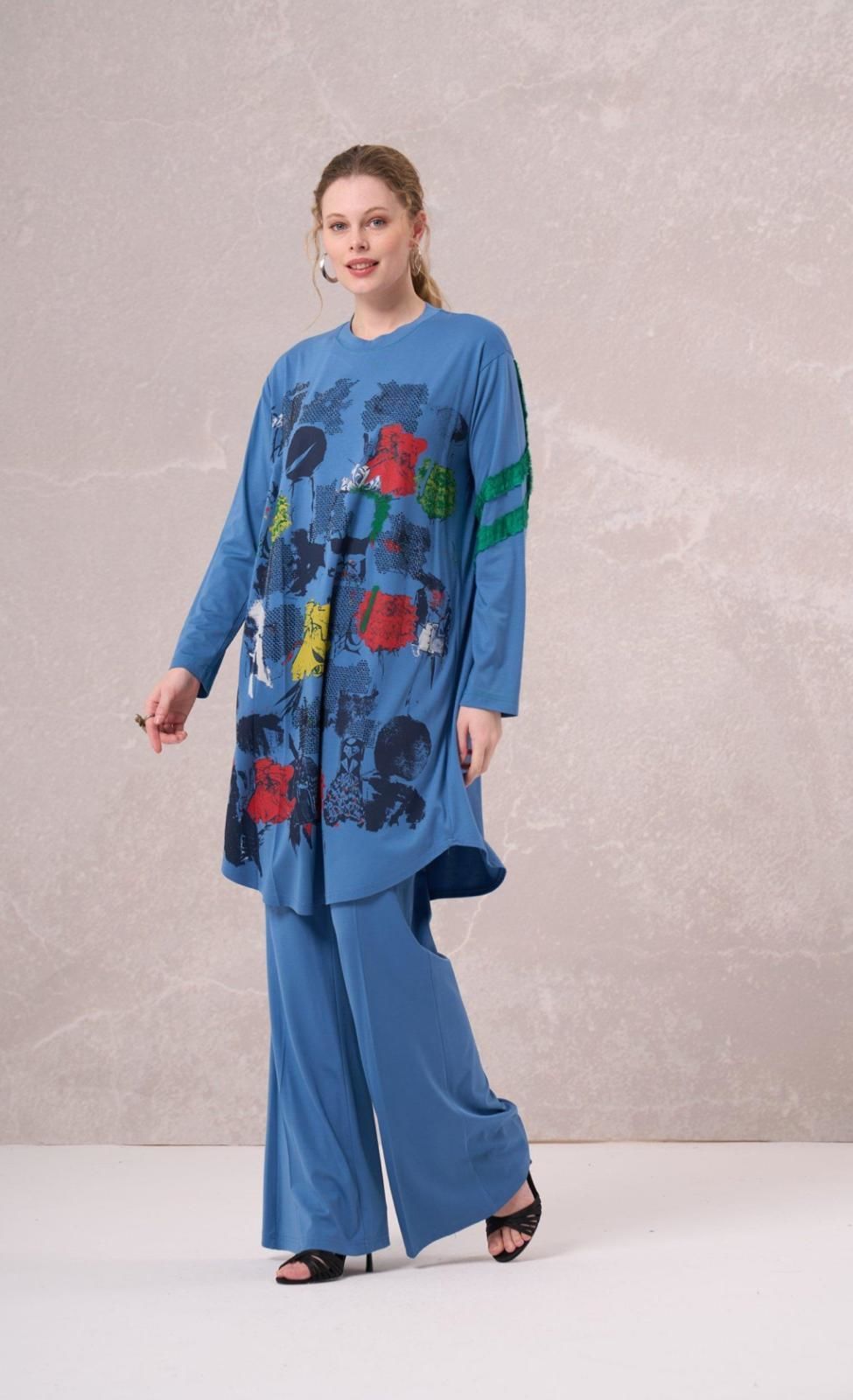 MissWhence Bambu Penye Önü Desenli Tunik 35000 40