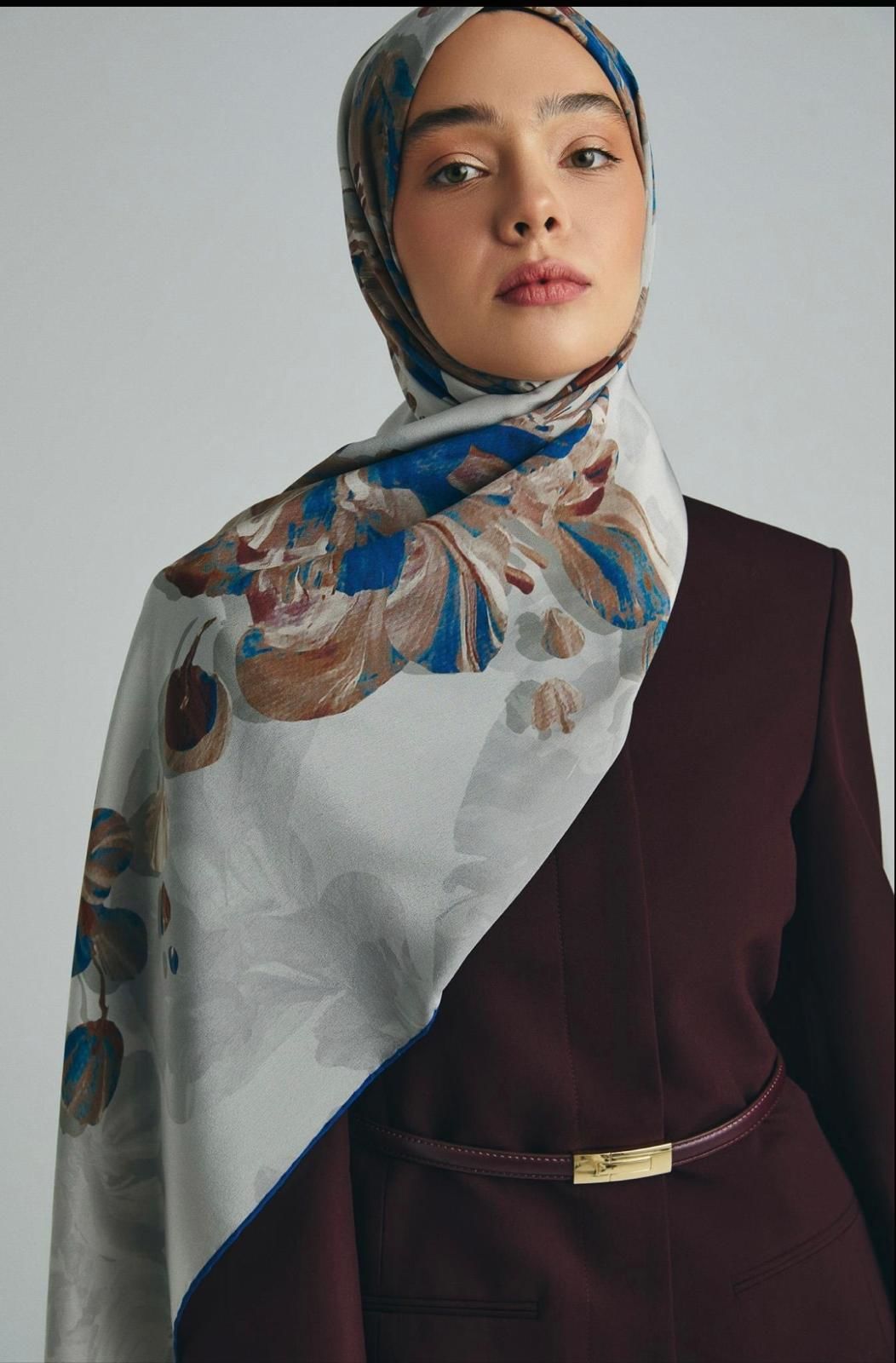 Kehribar Krep İpek Şal 70x190cm