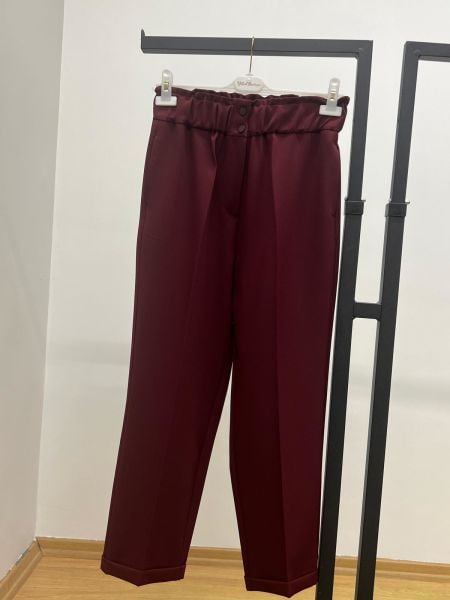 Sentez Beli Lastikli İnce Duble Paça Pantolon SZ-5514-BB