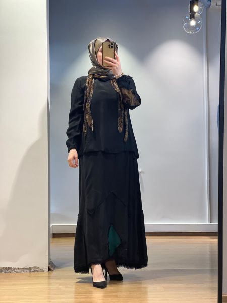 MissWhence Patchwork Cupro Etekli Takım 37003
