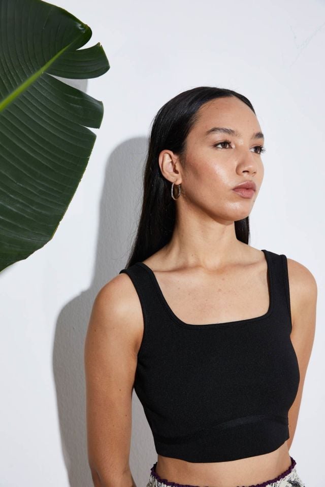 Knitwear Crop Top Black
