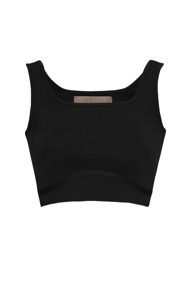 Triko Crop Top Siyah