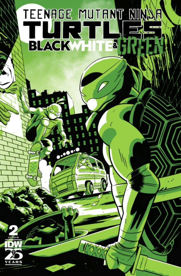 Teenage Mutant Ninja Turtles: Black, White, & Green #2 Cover RI 1:10 Tyler Boss Foil Variant