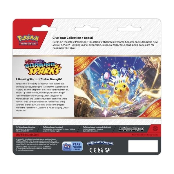 Scarlet & Violet-Surging Sparks 3 Booster Packs & Zapdos Promo Card