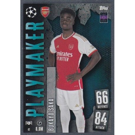 Topps Match Attax CL Extra 23/24 Bukayo Saka Playmaker Arsenal 41