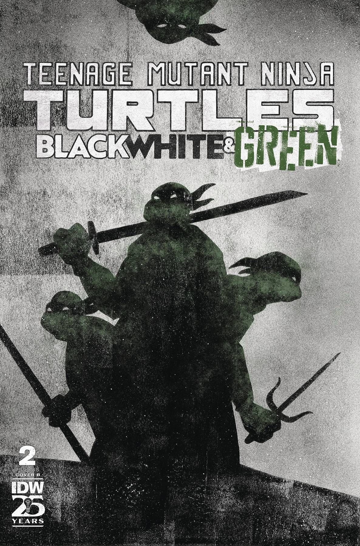 TMNT BLACK WHITE & GREEN #2 CVR B LOVE