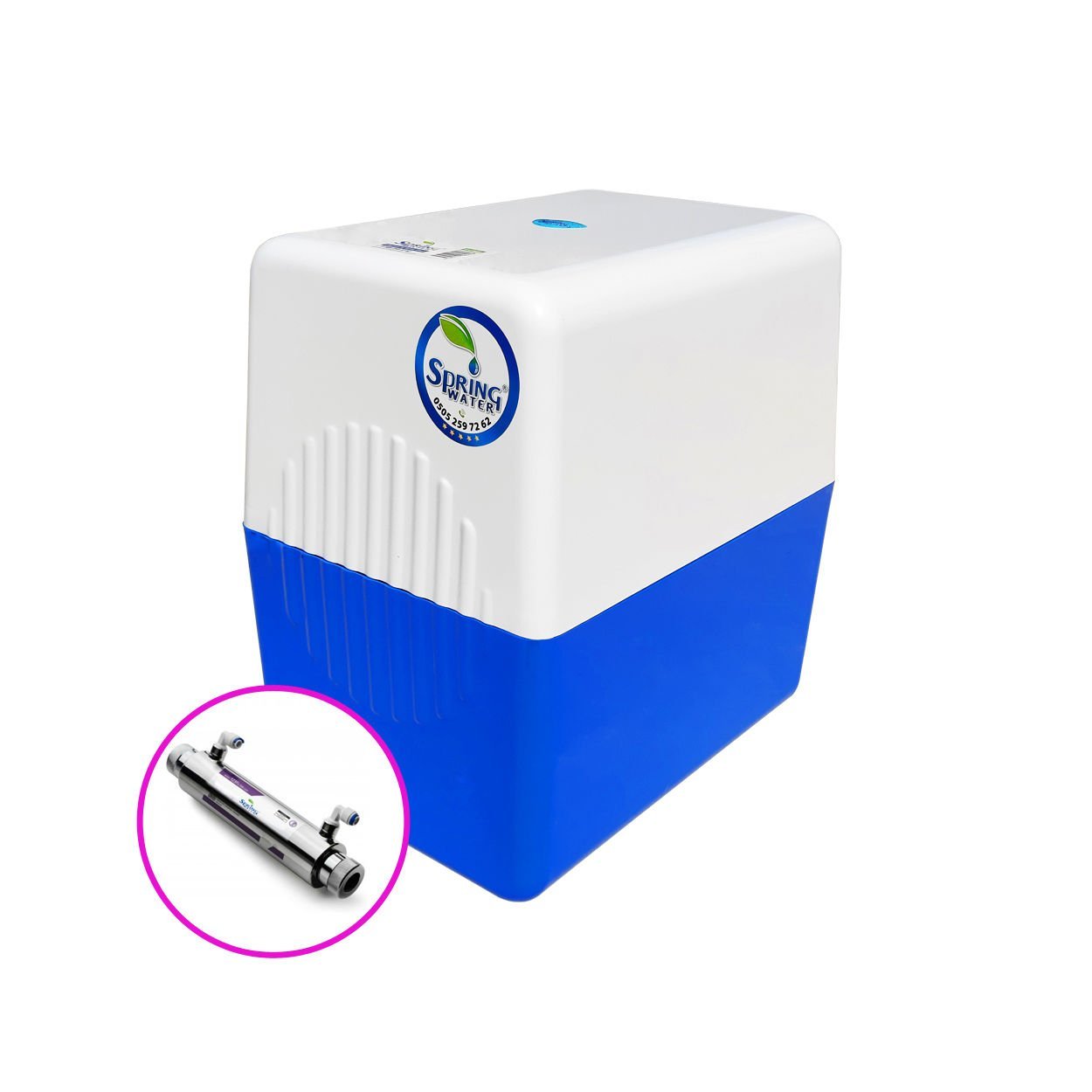 NSF Sertifikalı Ters Ozmoz Spring Water 11 Aşamalı Su Arıtma Cihazı 12 Litre Tank - Pompasız - Ultraviyole Filtreli