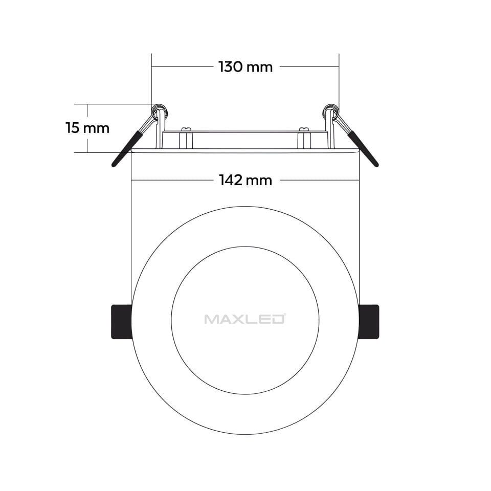 Maxled MX-1004B - 9W 6500K Soğuk Beyaz | Beyaz Kasa Sıva Altı Yuvarlak LED Panel