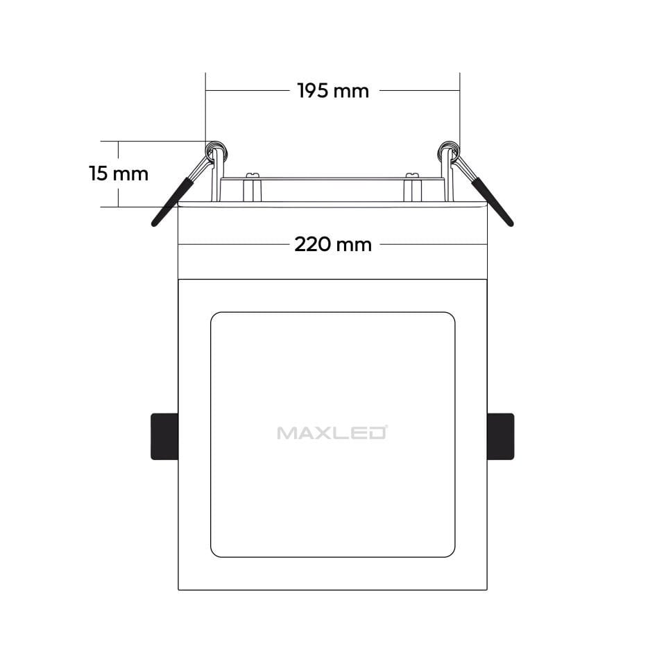 Maxled MX-1036N - 18W 4000K Ilık Beyaz | Beyaz Kasa Sıva Altı Kare LED Panel