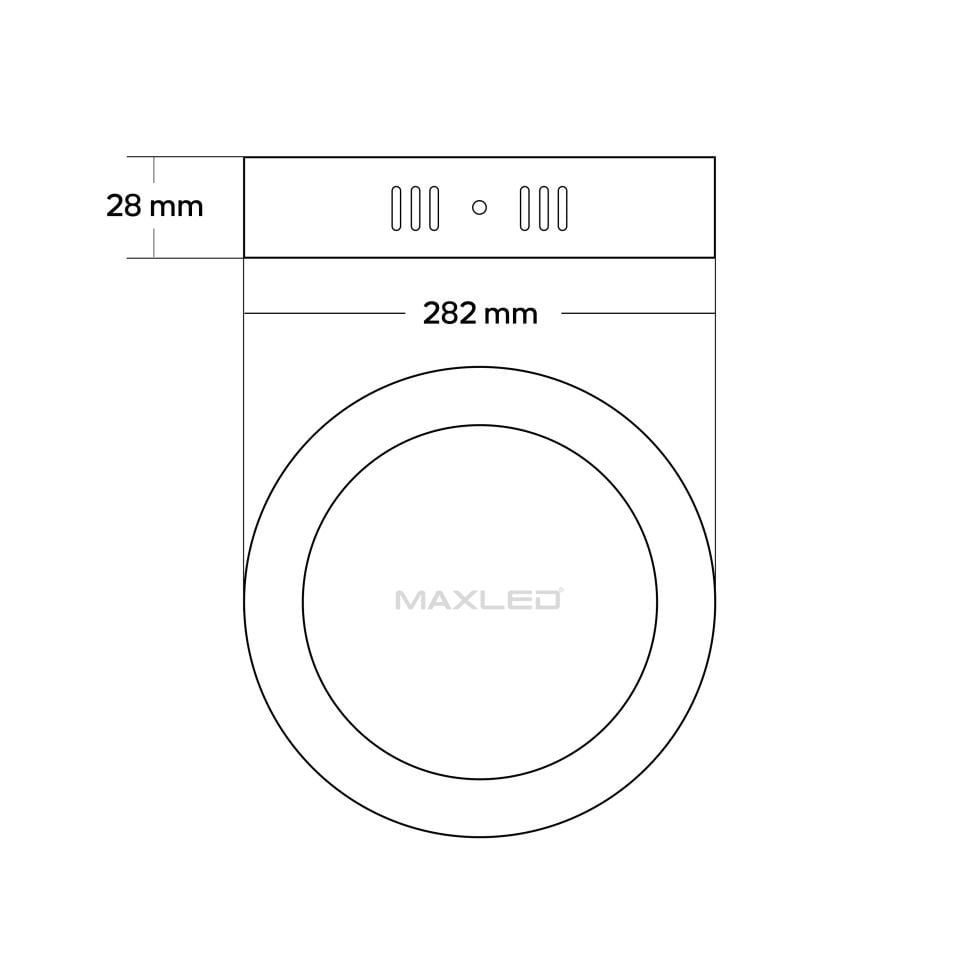 Maxled MX-1046G - 24W 3000K Gün Işığı | Beyaz Kasa Sıva Üstü Yuvarlak LED Panel