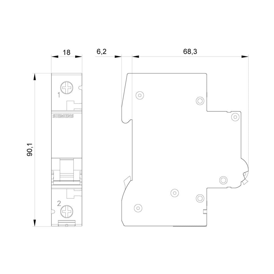 Siemens 5SL6120-6YA - 20A 1 Fazlı 6 kA Tip-B Otomatik Sigorta