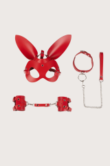 4lü Deri   Kırmızı Harness Set Özel Tasarım Premium Model 800713K