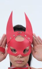 Fantezi Aksesuar Suni Deri Kırmızı Maske 800431