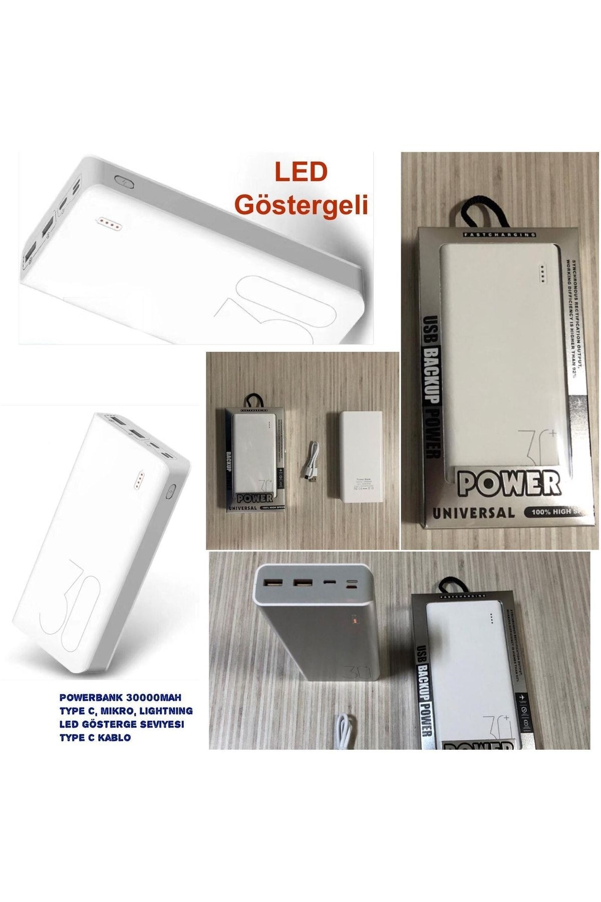 Unıversal Usb Backup Powerbank 30.000mah