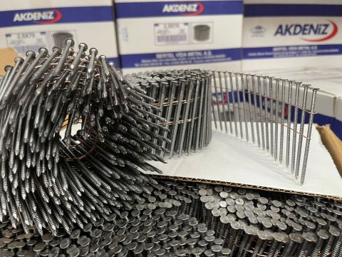 Coilnägel 2,1 x 27 mm - 14.000 Stück | Drahtmagaziniert | Stahl Blank | Ringschaft | mit 16° Neigungswinkel