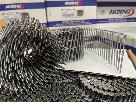 Coilnägel 2,5 x 55 mm - 9.000 Stück | Drahtmagaziniert | Stahl Blank | Ringschaft | mit 16° Neigungswinkel