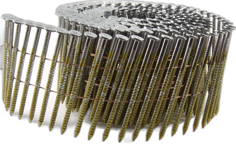 Coilnägel 3,3 x 90 mm - 4.000 Stück | Drahtmagaziniert | Stahl Blank | Ringschaft | mit 16° Neigungswinkel