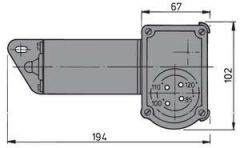 Vetus silecek motoru. Tip RWS. Uzun 12V