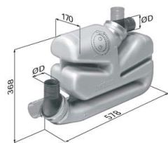 Vetus waterlock, uzun egzoz sistemleri için. Ø 60, 75, 90 mm. LSG60 60 mm