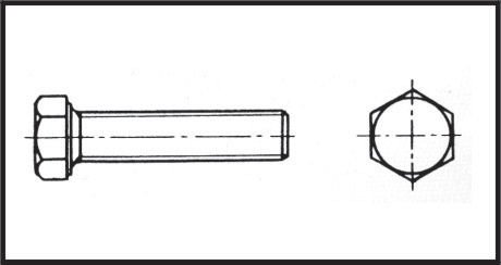 Altı Köşe Civata  10X60 Mm Aısı 316 Dın 933