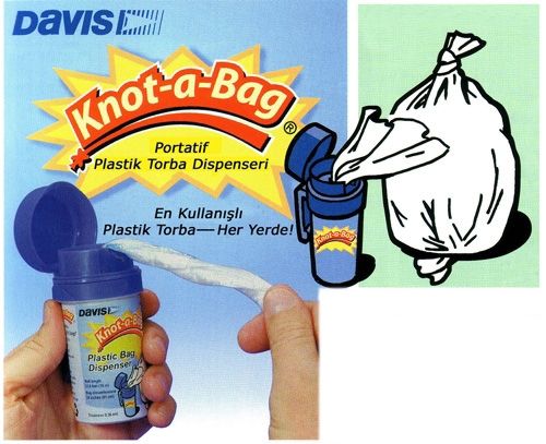 Davis portatif, plastik kutulu çöp torbası dispenseri.