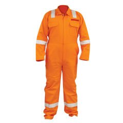 Workwear coverall, orange, cotton 200gsm, size Medium