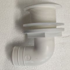 Bulk Packaging for OEM, Thru-Hull Elbow 90°, for Hose Ø38mm, White, ISO