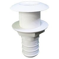 Thru-Hull Easy Mount 7/8'', for Hose Ø25mm, White