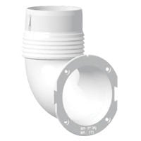 Ventilator Connector, Elbow, Ø76mm, White