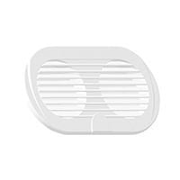 Vent. Shaft Grilles, Double, Ø3'', 195x105mm, White