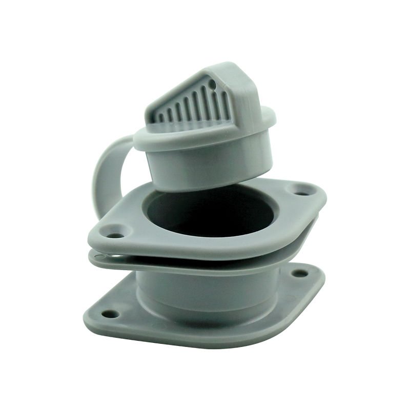 Non-return Drain Valve Set, with plug for 25mm Transom, Grey