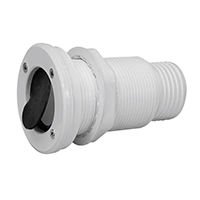 Thru-Hull Ø55mm w/Non-Ret.Valve, f/Hose Ø45mm,White