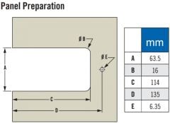 Mobella sürgü kapı kilidi. Model Flush.  Paslanmaz çelik (Oval)