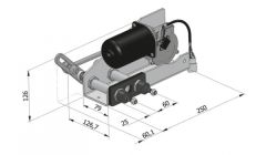 Exalto 255BS Serisi HD1 Silecek Motoru 24V 65 mm